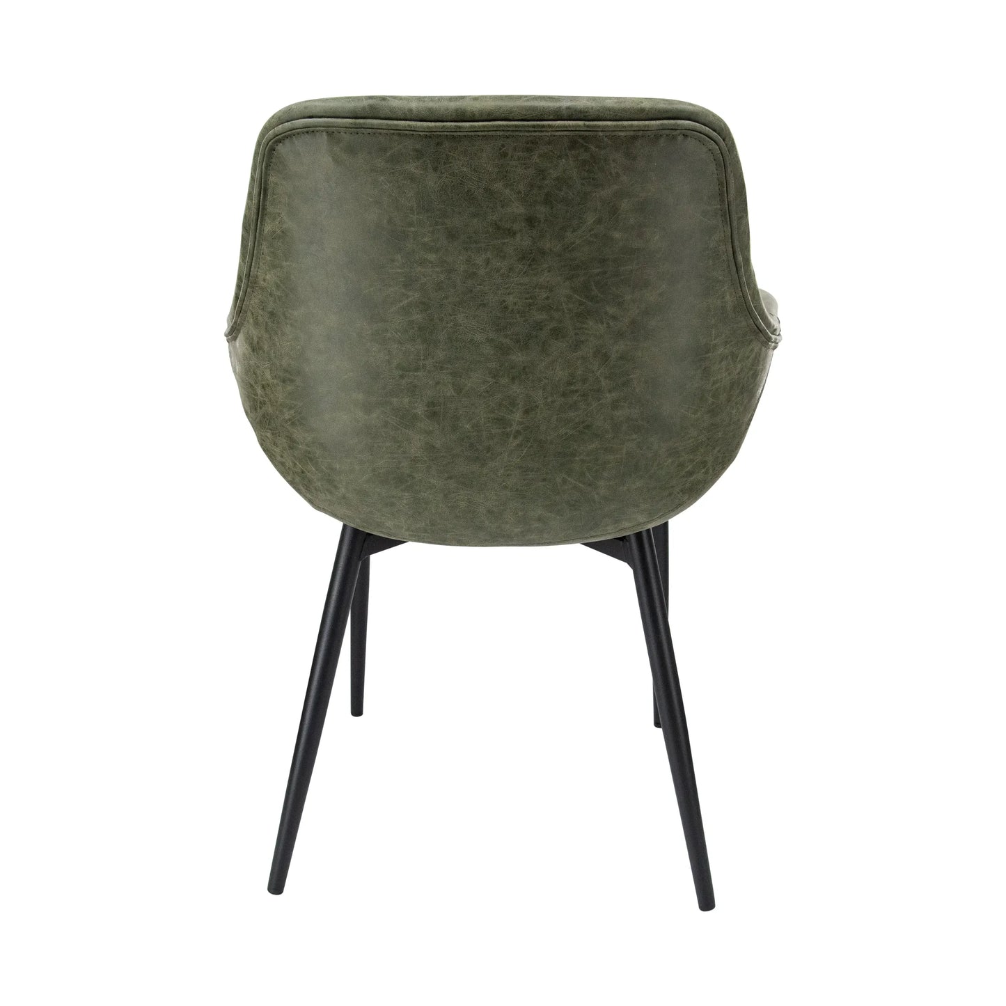 Markley Leather Dining Chair with Powder-Coated Iron Legs