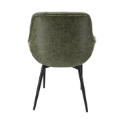 Markley Leather Dining Chair with Powder-Coated Iron Legs