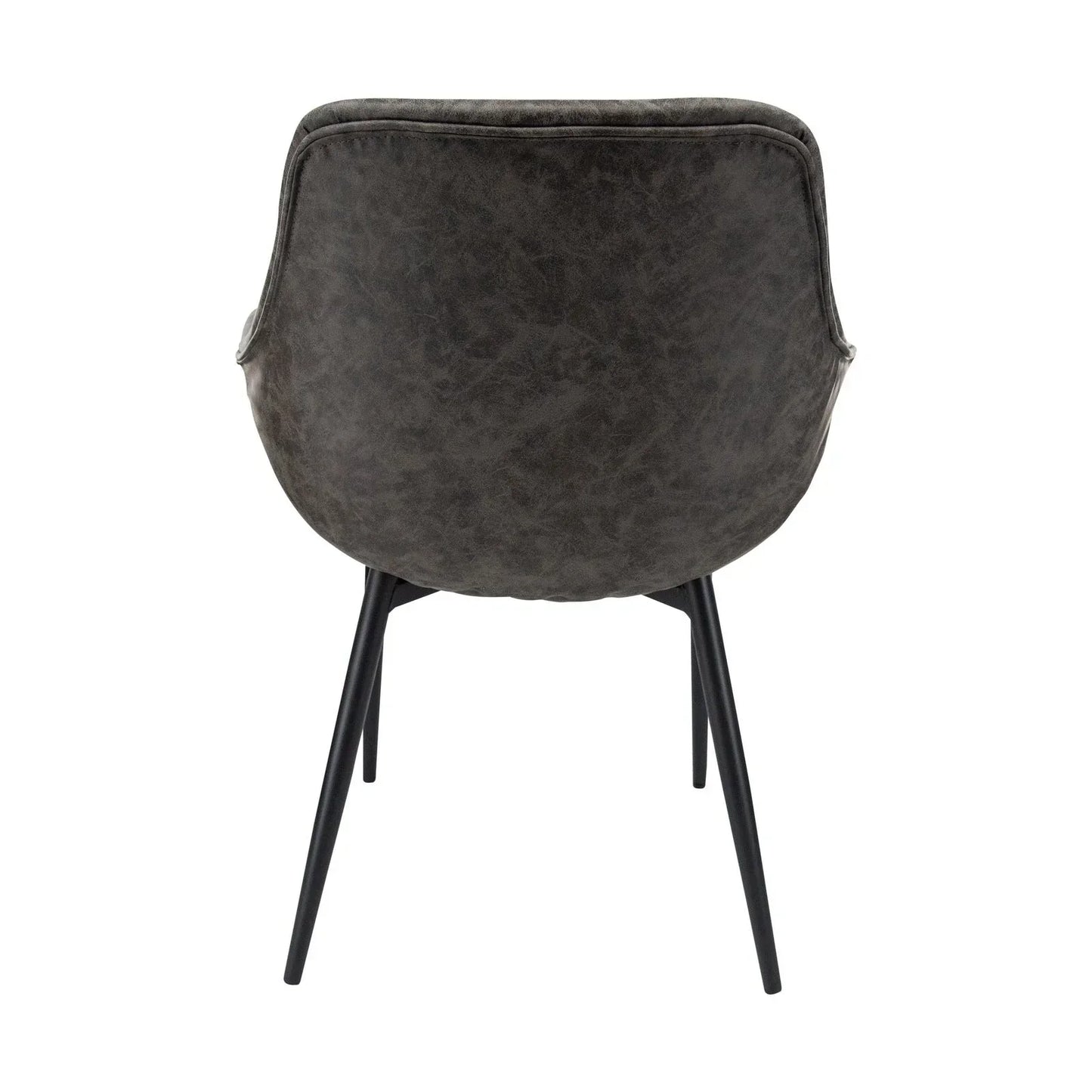 Markley Modern Leather Dining Arm Chair With Metal Legs Set of 2 - Elax Furniture