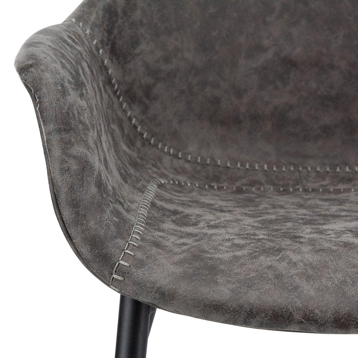 Markley Modern Leather Dining Arm Chair With Metal Legs Set of 2 - Elax Furniture