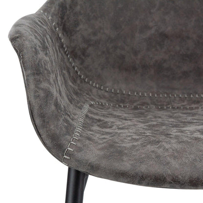 Markley Modern Leather Dining Arm Chair With Metal Legs Set of 2 - Elax Furniture