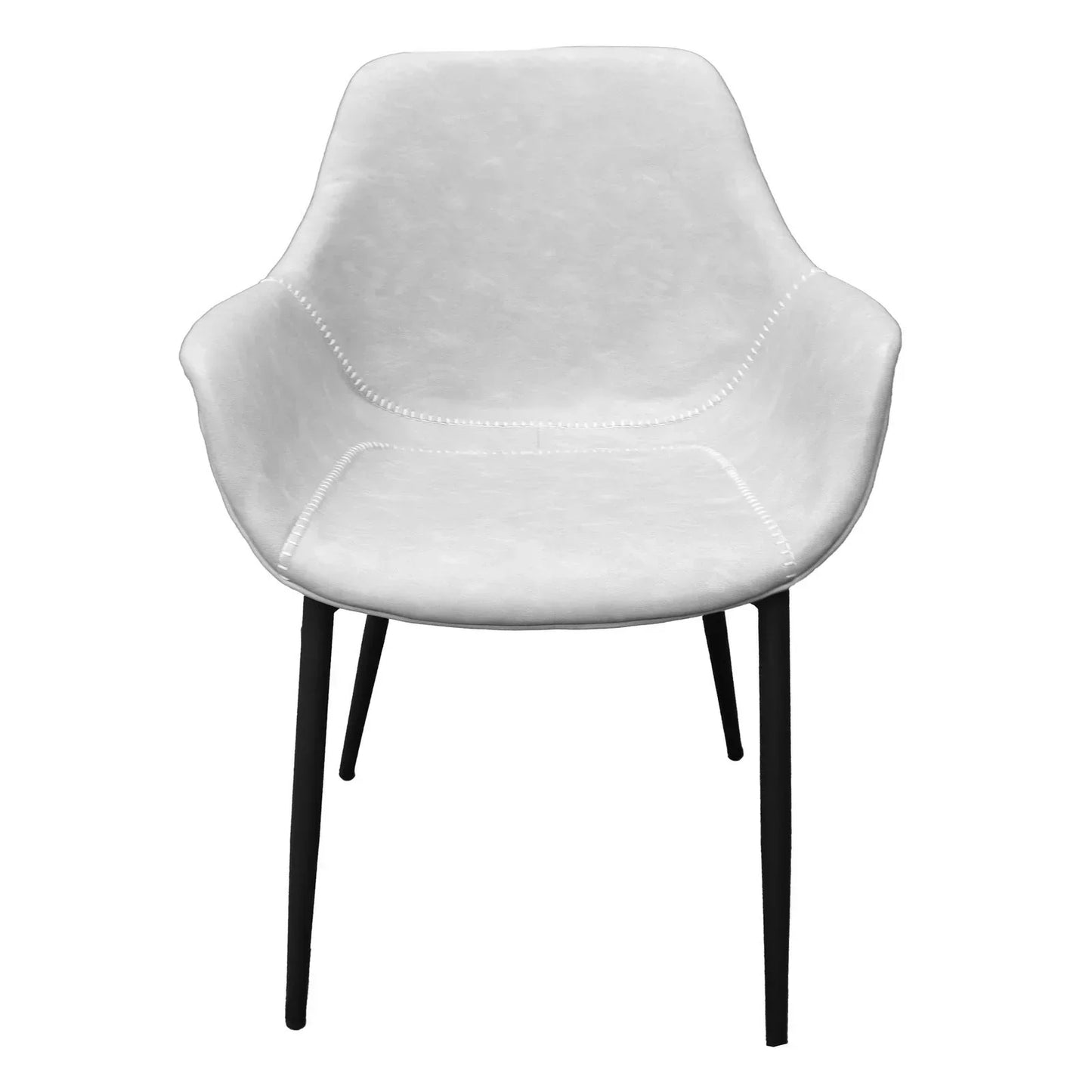 Markley Modern Leather Dining Arm Chair With Metal Legs Set of 2 - Elax Furniture