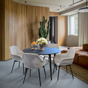 Markley Leather Dining Chair with Powder-Coated Iron Legs