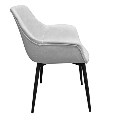 Markley Leather Dining Chair with Powder-Coated Iron Legs