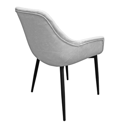 Markley Leather Dining Chair with Powder-Coated Iron Legs