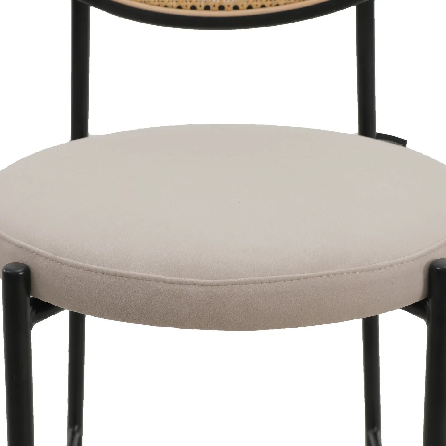 Euston Wicker Bar Stool with Black Powder Coated Steel Frame and Footrest, Set of 2 - Elax Furniture