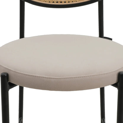 Euston Wicker Bar Stool with Black Powder Coated Steel Frame and Footrest, Set of 2 - Elax Furniture