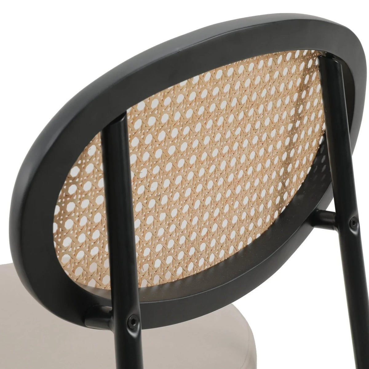 Euston Wicker Bar Stool with Black Powder Coated Steel Frame and Footrest - Elax Furniture