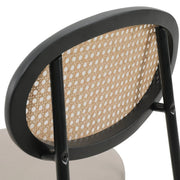 Euston Wicker Bar Stool with Black Powder Coated Steel Frame and Footrest - Elax Furniture