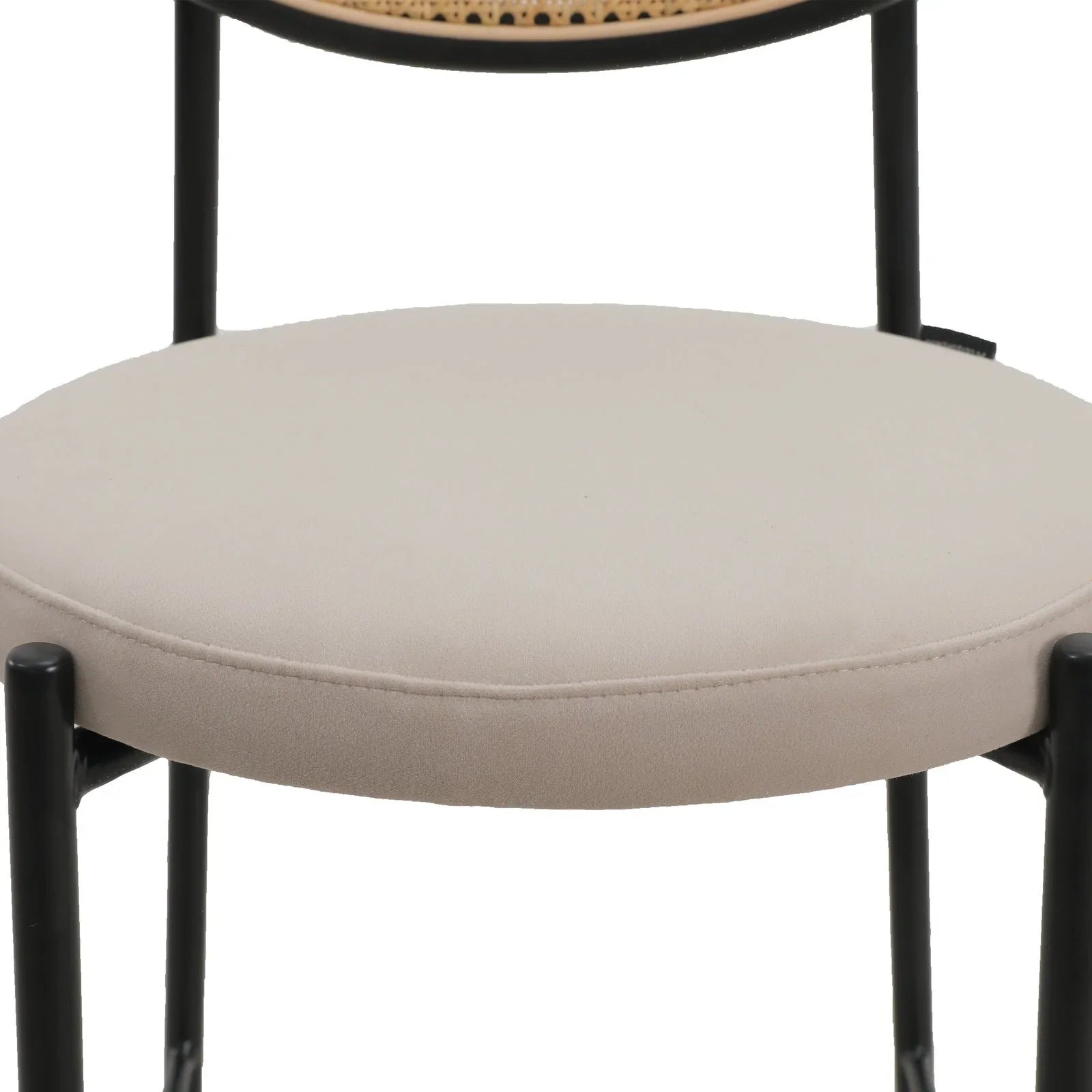 Euston Wicker Bar Stool with Black Powder Coated Steel Frame and Footrest - Elax Furniture