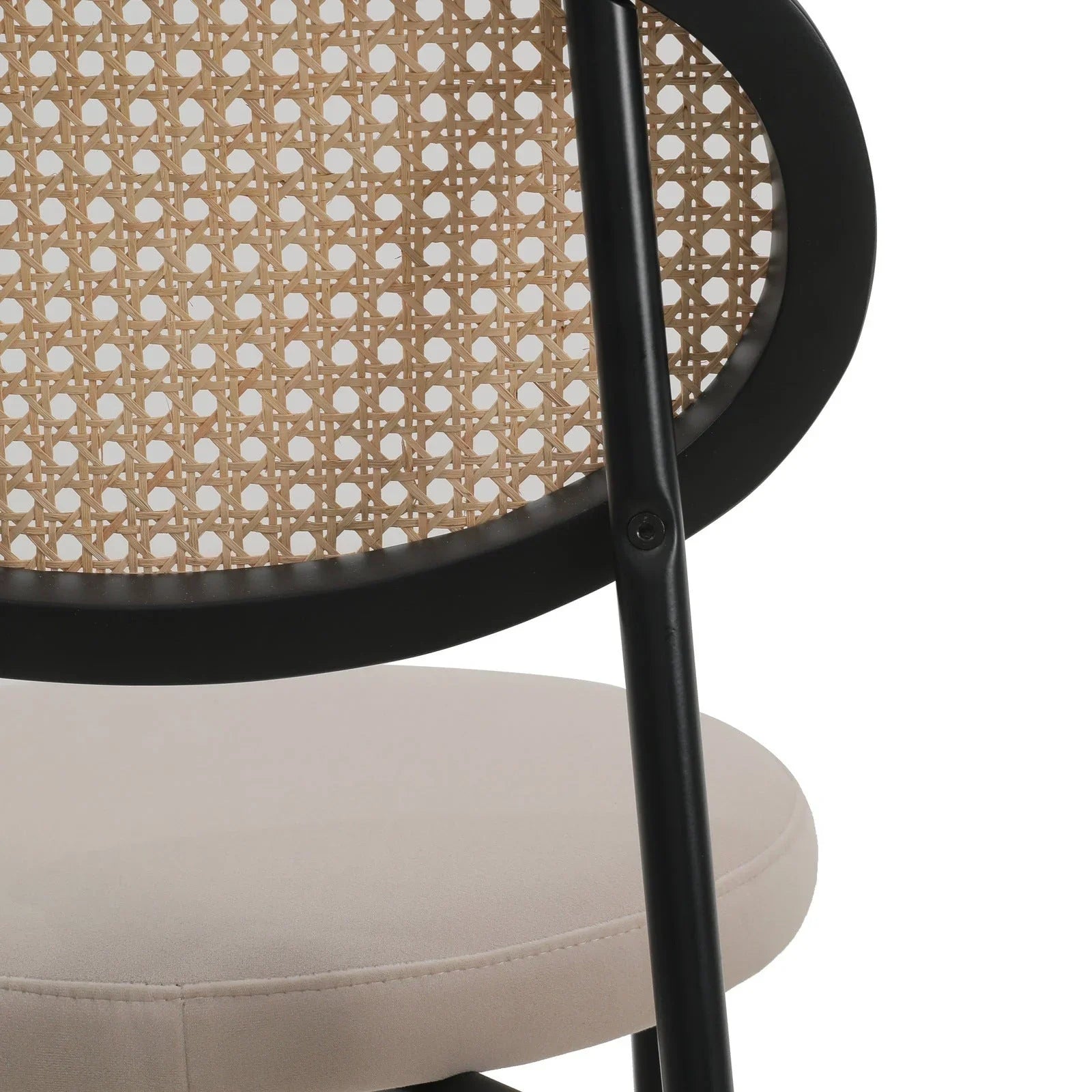 Euston Wicker Bar Stool with Black Powder Coated Steel Frame and Footrest - Elax Furniture