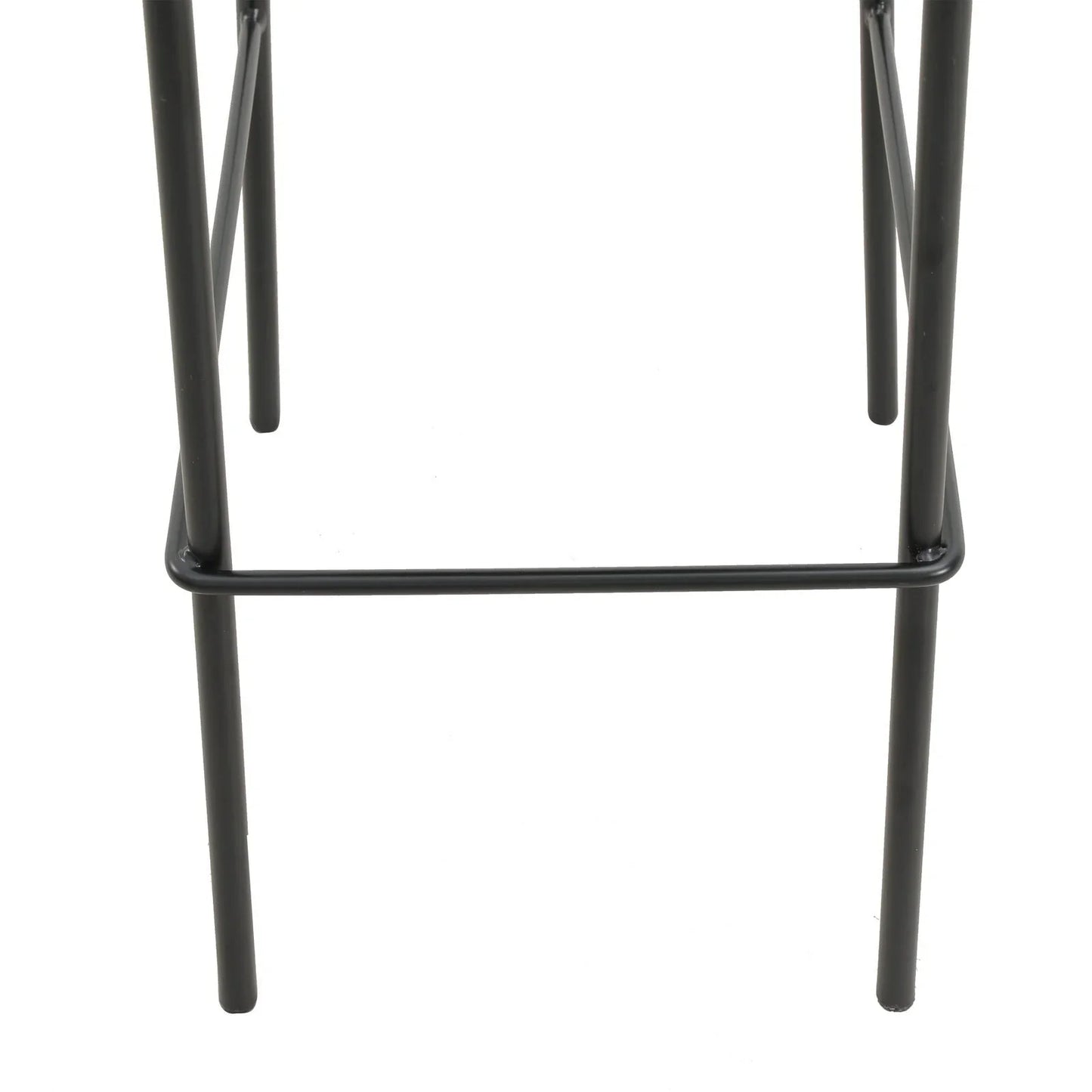 Euston Wicker Bar Stool with Black Powder Coated Steel Frame and Footrest, Set of 2 - Elax Furniture