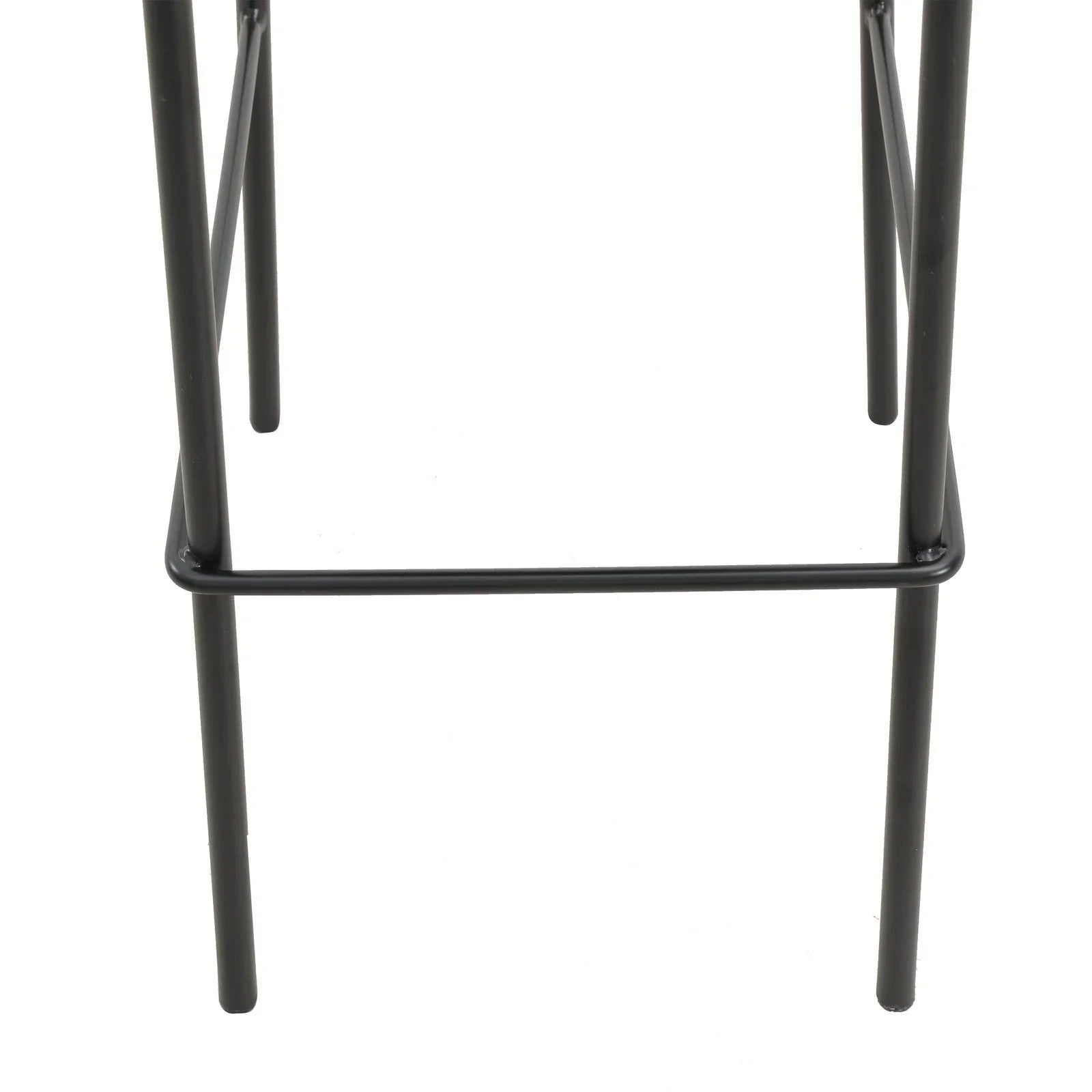 Euston Wicker Bar Stool with Black Powder Coated Steel Frame and Footrest, Set of 2 - Elax Furniture