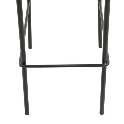 Euston Wicker Bar Stool with Black Powder Coated Steel Frame and Footrest, Set of 2 - Elax Furniture
