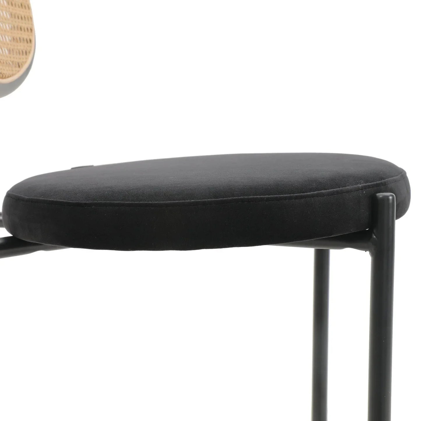 Euston Wicker Bar Stool with Black Powder Coated Steel Frame and Footrest - Elax Furniture