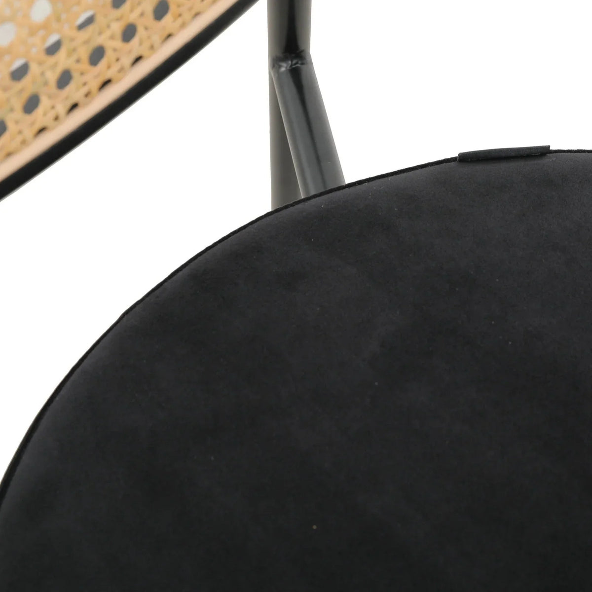 Euston Wicker Bar Stool with Black Powder Coated Steel Frame and Footrest - Elax Furniture