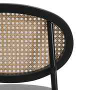 Euston Wicker Bar Stool with Black Powder Coated Steel Frame and Footrest - Elax Furniture