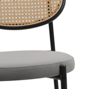 Euston Wicker Bar Stool with Black Powder Coated Steel Frame and Footrest - Elax Furniture