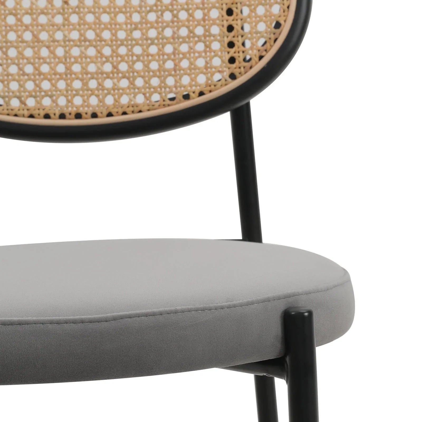 Euston Wicker Bar Stool with Black Powder Coated Steel Frame and Footrest - Elax Furniture