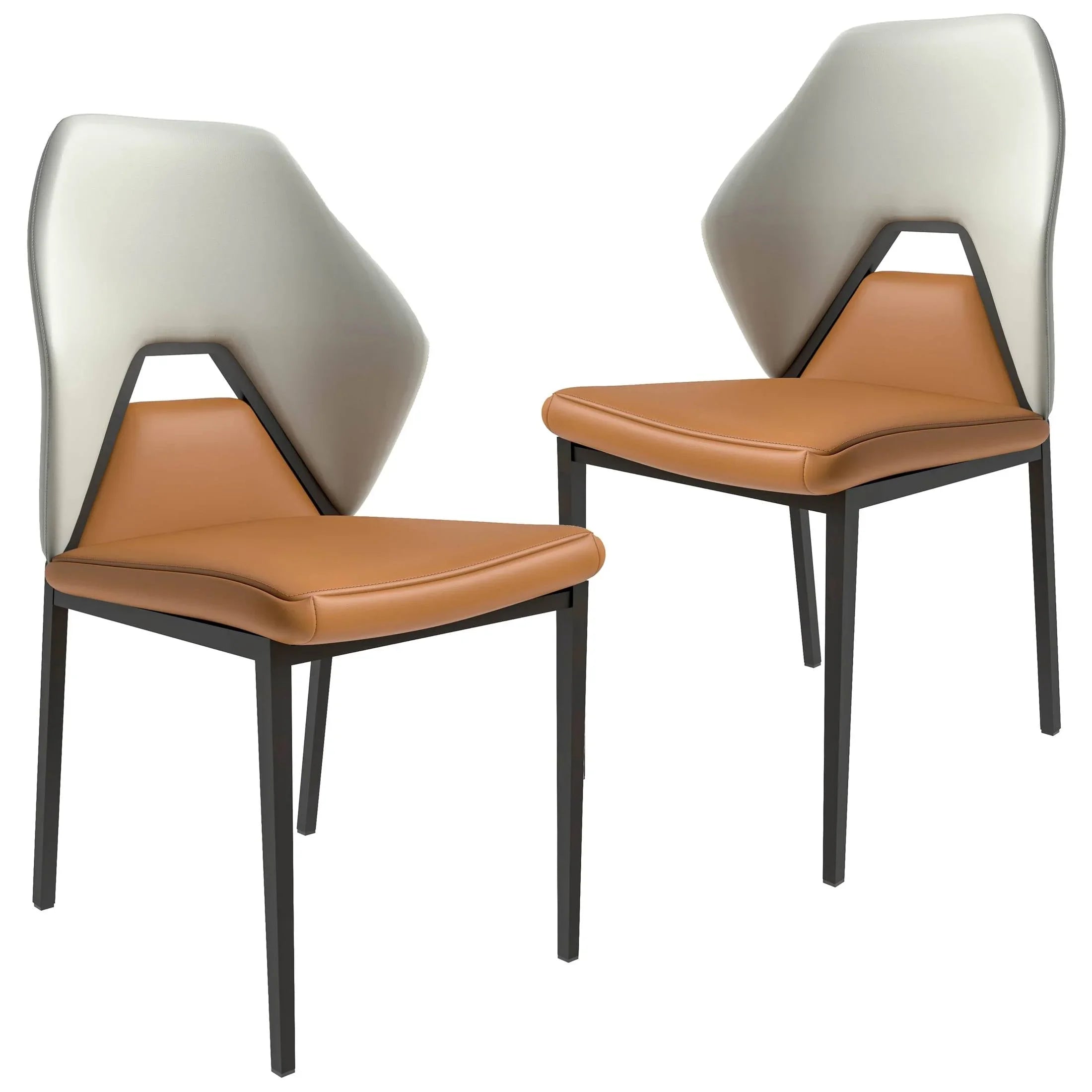 Eclat Collection Modern Upholstered Leather Dining Chair Set of 2 - Elax Furniture