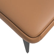 ECLAT Dining Chair with Upholstered Leather Seat and Back in Black Iron - Elax Furniture