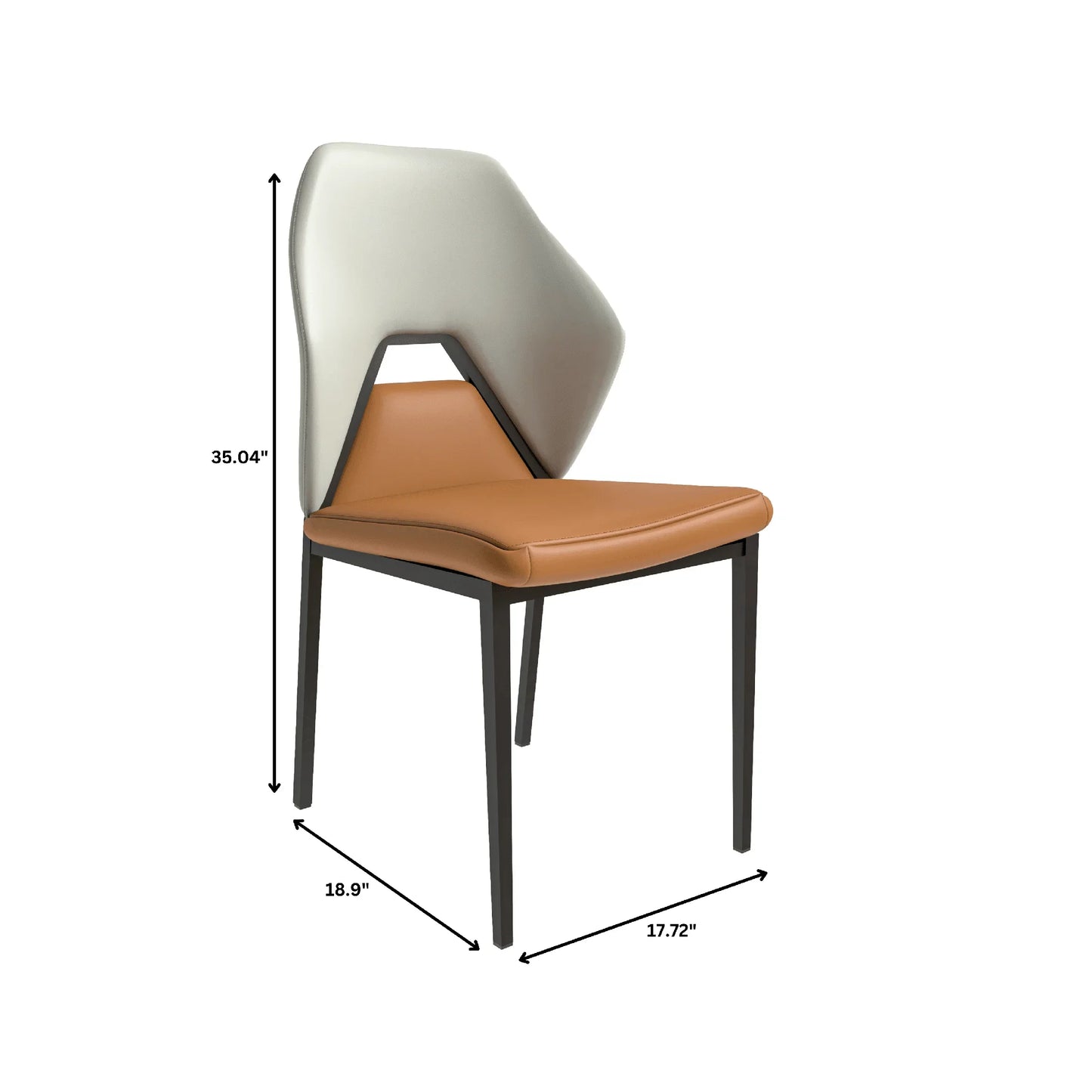 Eclat Collection Modern Upholstered Leather Dining Chair Set of 2 - Elax Furniture