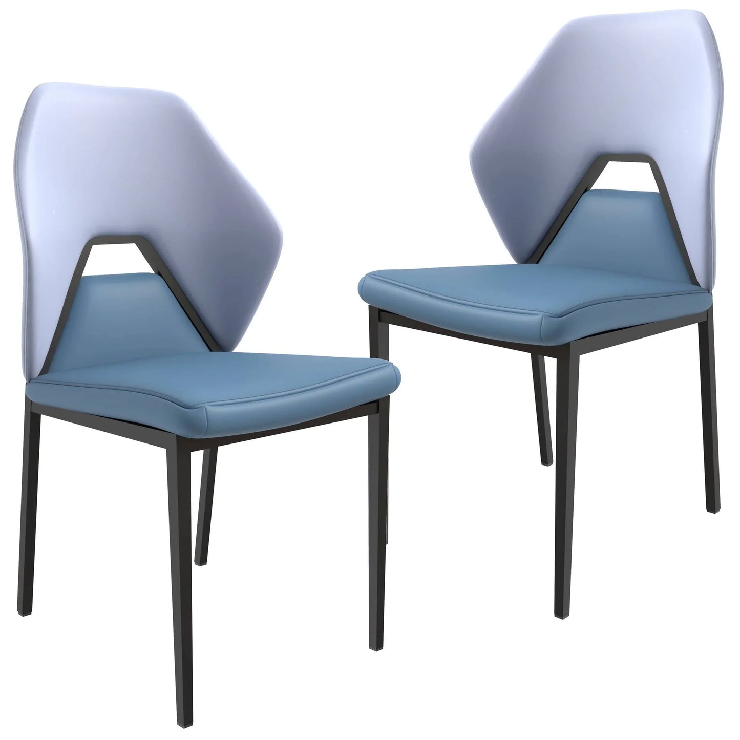Eclat Collection Modern Upholstered Leather Dining Chair Set of 2 - Elax Furniture