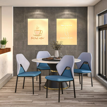 Eclat Collection Modern Upholstered Leather Dining Chair Set of 2 - Elax Furniture