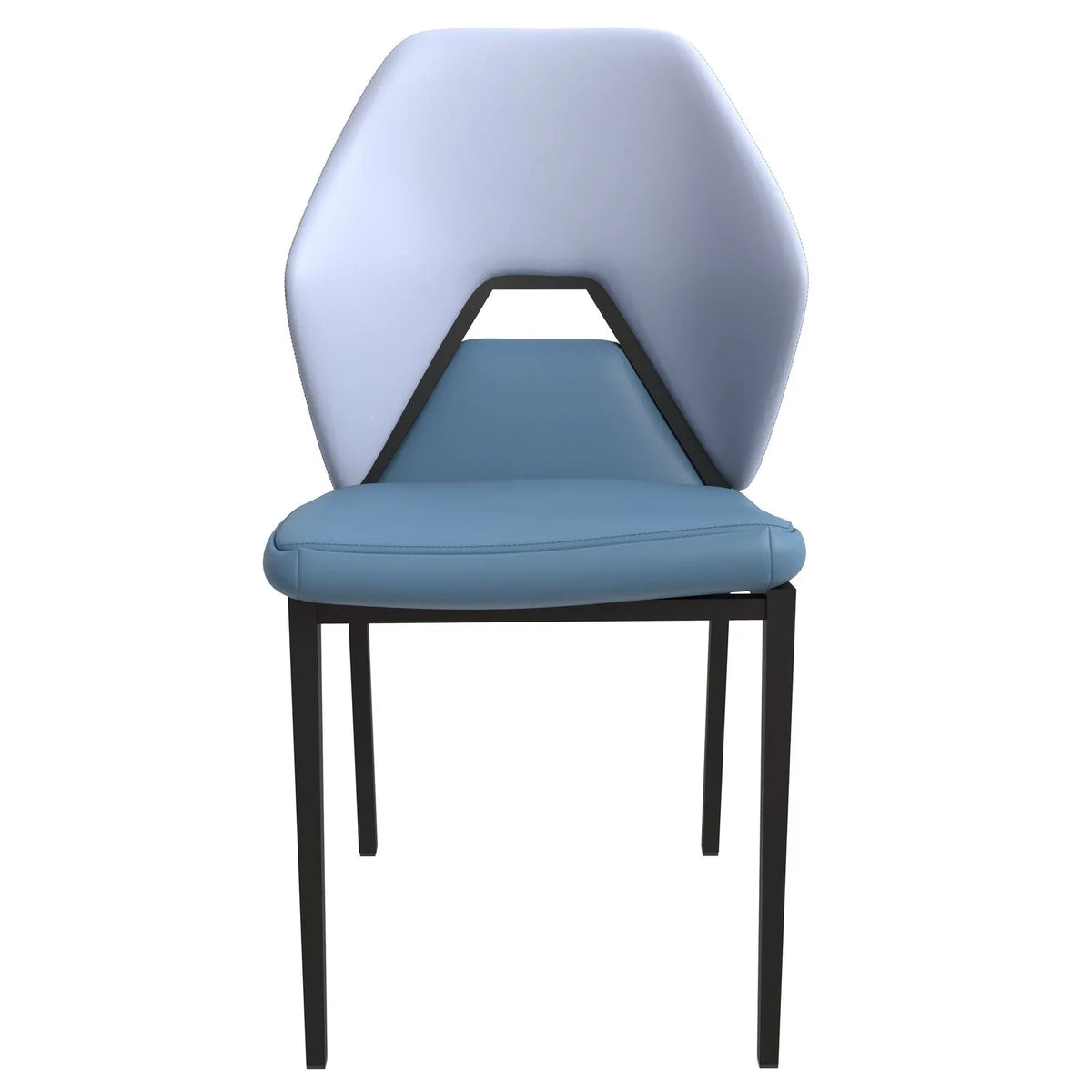 ECLAT Dining Chair with Upholstered Leather Seat and Back in Black Iron - Elax Furniture