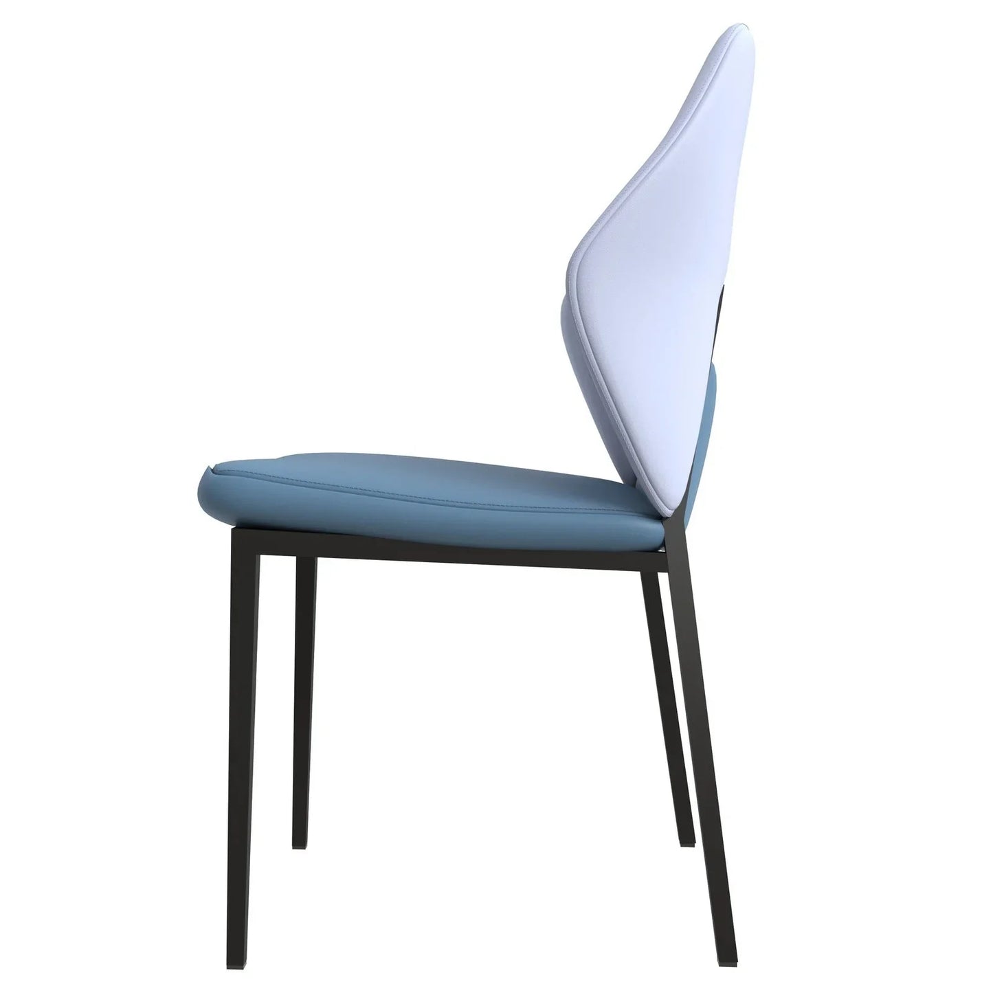 ECLAT Dining Chair with Upholstered Leather Seat and Back in Black Iron - Elax Furniture