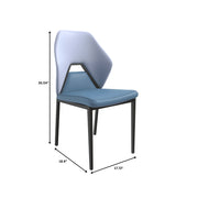 ECLAT Dining Chair with Upholstered Leather Seat and Back in Black Iron - Elax Furniture