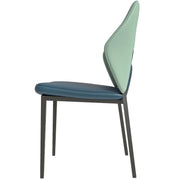 ECLAT Dining Chair with Upholstered Leather Seat and Back in Black Iron - Elax Furniture