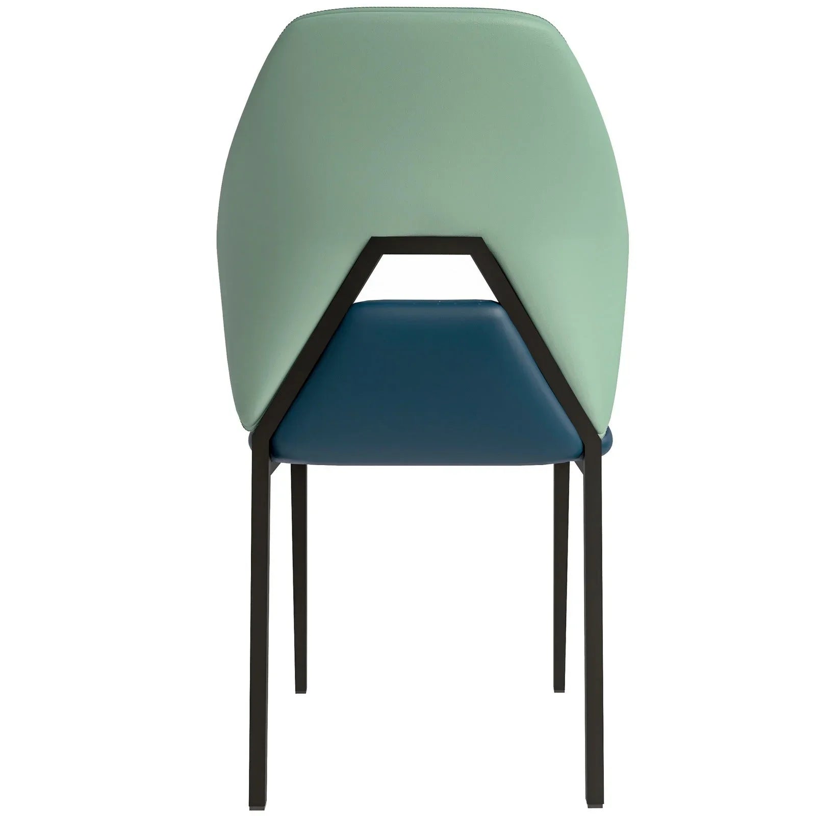 ECLAT Dining Chair with Upholstered Leather Seat and Back in Black Iron - Elax Furniture