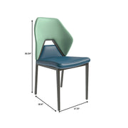 ECLAT Dining Chair with Upholstered Leather Seat and Back in Black Iron - Elax Furniture
