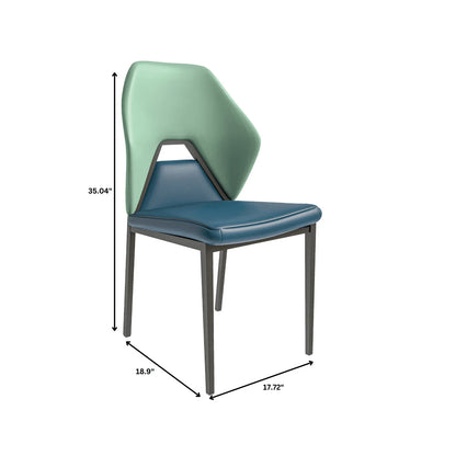 ECLAT Dining Chair with Upholstered Leather Seat and Back in Black Iron - Elax Furniture