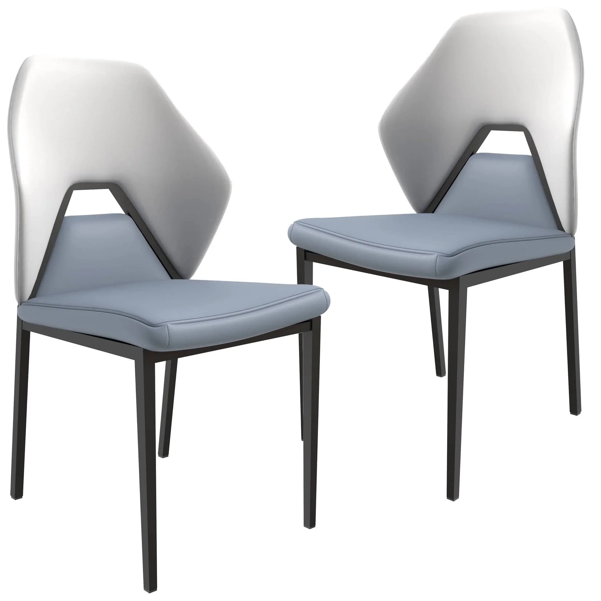 Eclat Collection Modern Upholstered Leather Dining Chair Set of 2 - Elax Furniture