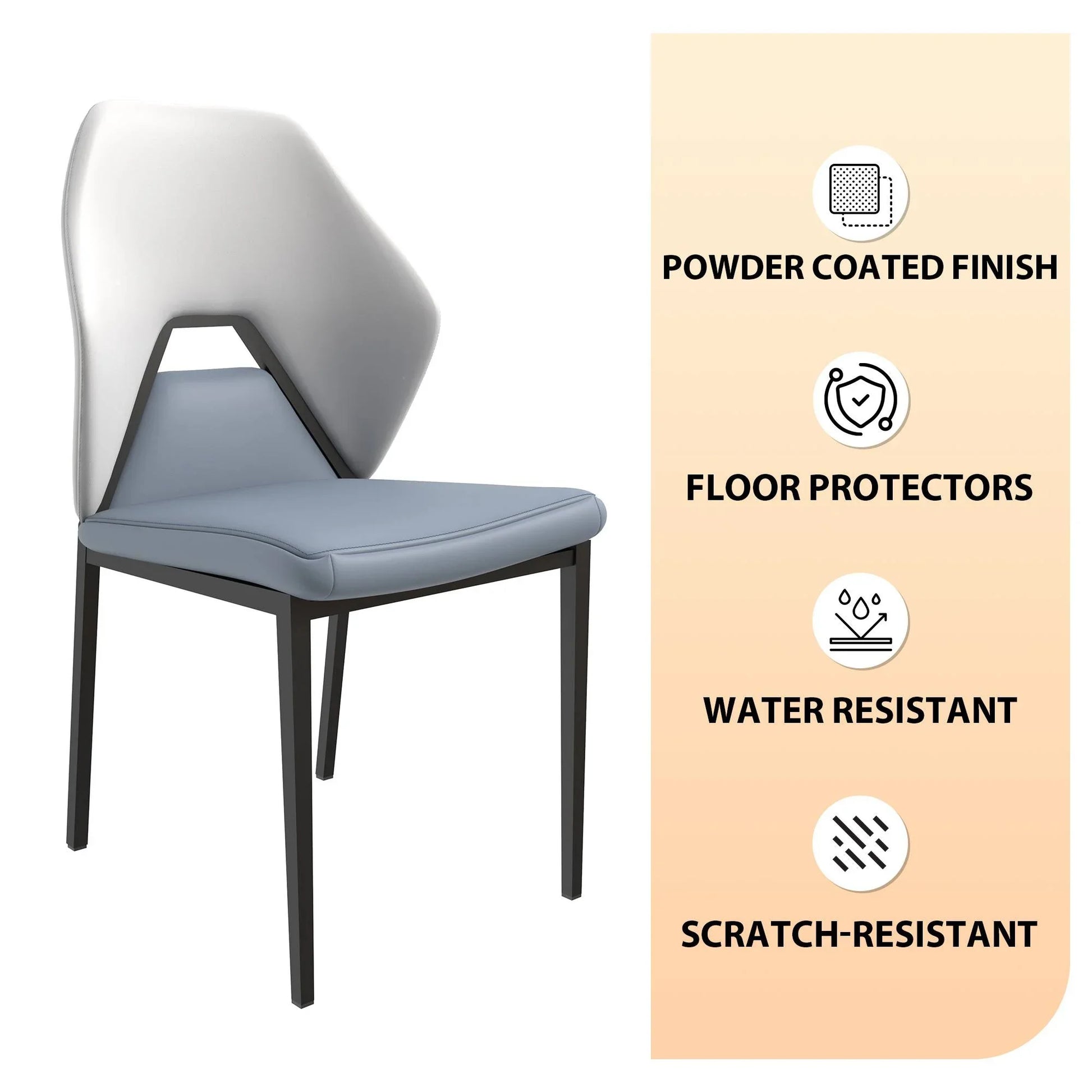 Eclat Collection Modern Upholstered Leather Dining Chair Set of 4 - Elax Furniture