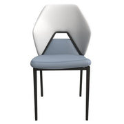 ECLAT Dining Chair with Upholstered Leather Seat and Back in Black Iron - Elax Furniture