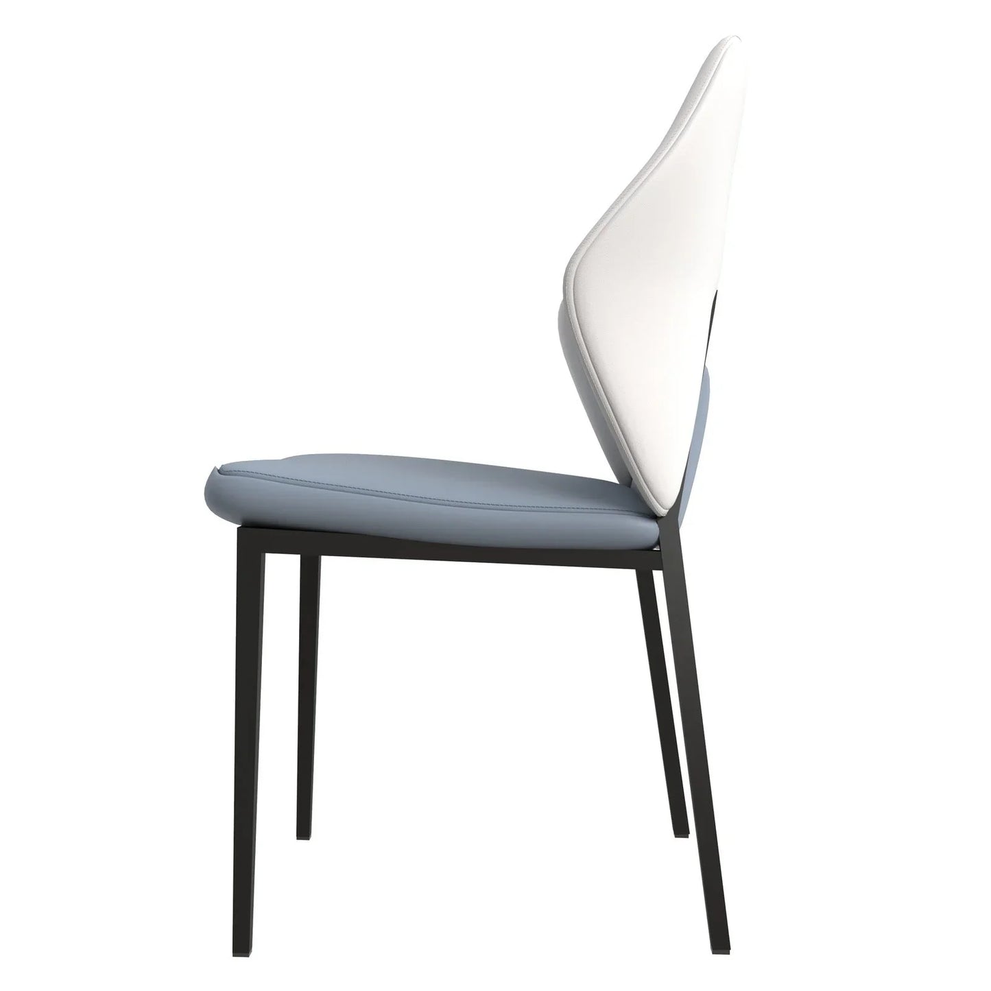 ECLAT Dining Chair with Upholstered Leather Seat and Back in Black Iron - Elax Furniture