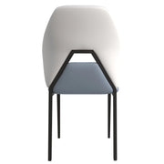 ECLAT Dining Chair with Upholstered Leather Seat and Back in Black Iron - Elax Furniture