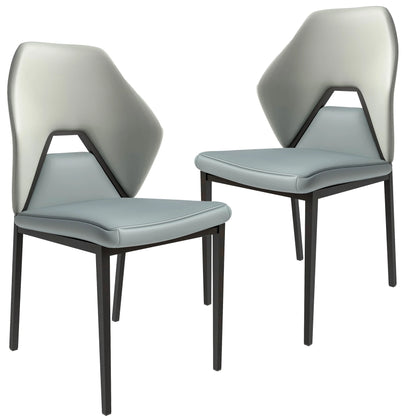 Eclat Collection Modern Upholstered Leather Dining Chair Set of 2 - Elax Furniture