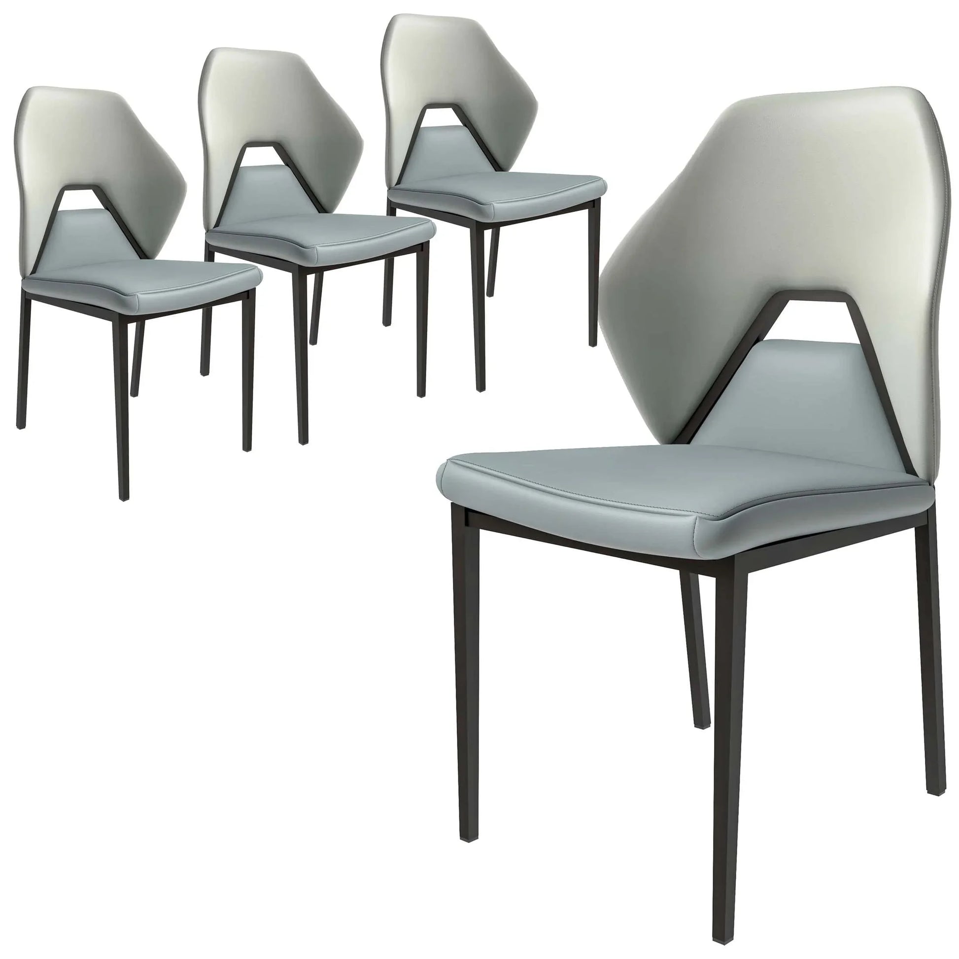 Eclat Collection Modern Upholstered Leather Dining Chair Set of 4 - Elax Furniture
