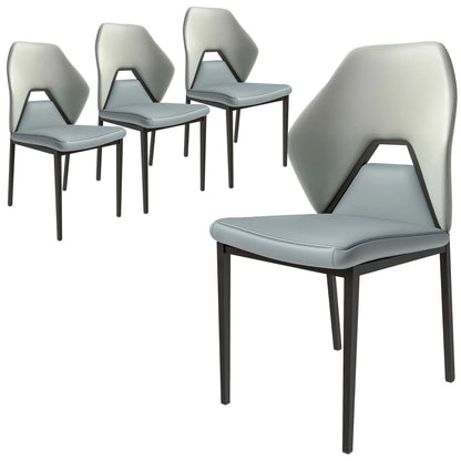 Eclat Collection Modern Upholstered Leather Dining Chair Set of 4 - Elax Furniture