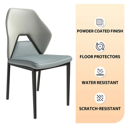 Eclat Collection Modern Upholstered Leather Dining Chair Set of 4 - Elax Furniture