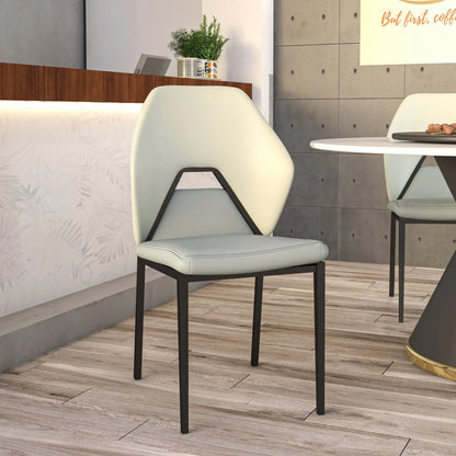 Eclat Collection Modern Upholstered Leather Dining Chair Set of 2 - Elax Furniture