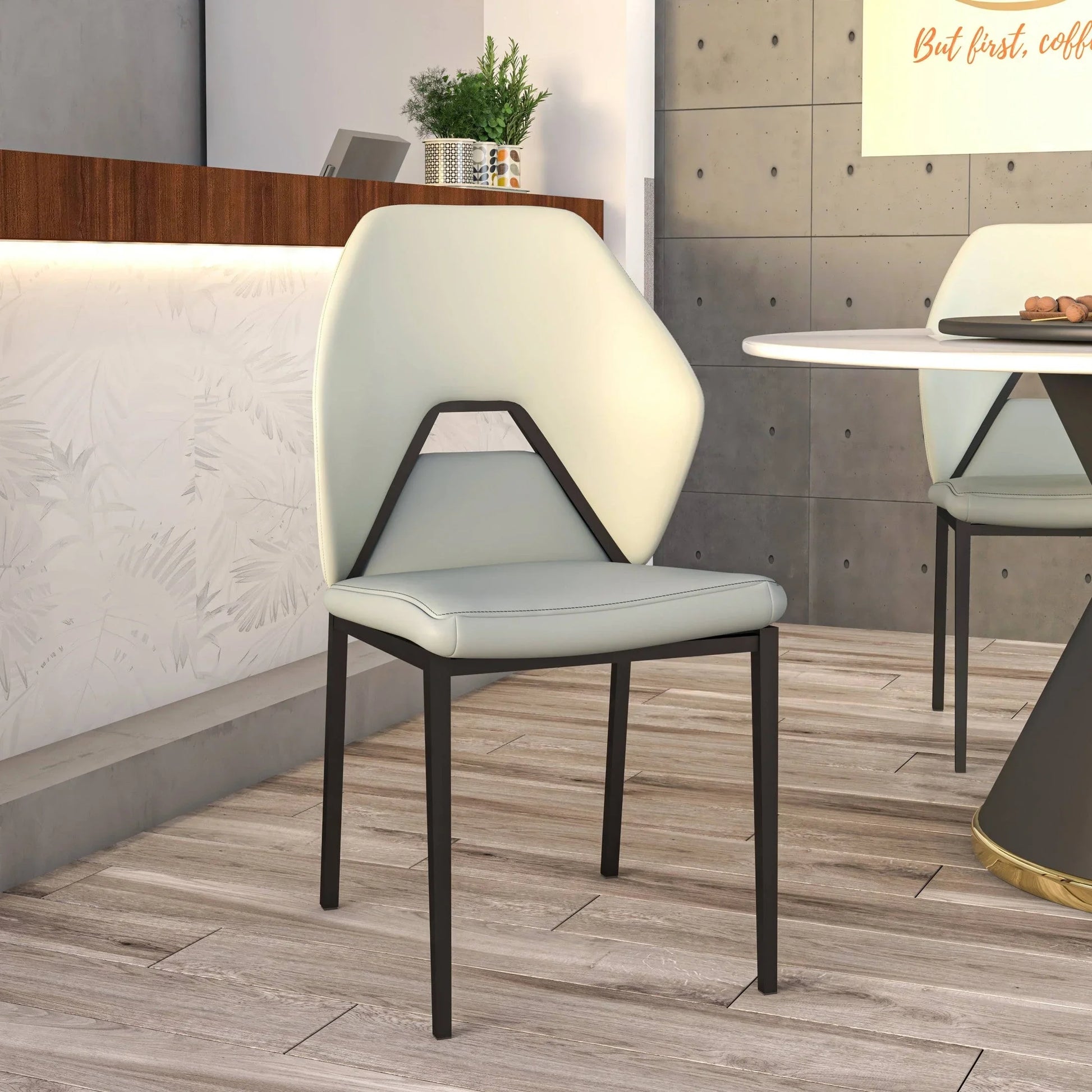 Eclat Collection Modern Upholstered Leather Dining Chair Set of 4 - Elax Furniture