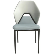 ECLAT Dining Chair with Upholstered Leather Seat and Back in Black Iron - Elax Furniture