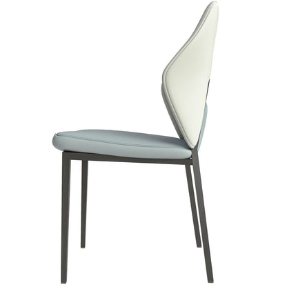 ECLAT Dining Chair with Upholstered Leather Seat and Back in Black Iron - Elax Furniture
