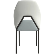 ECLAT Dining Chair with Upholstered Leather Seat and Back in Black Iron - Elax Furniture