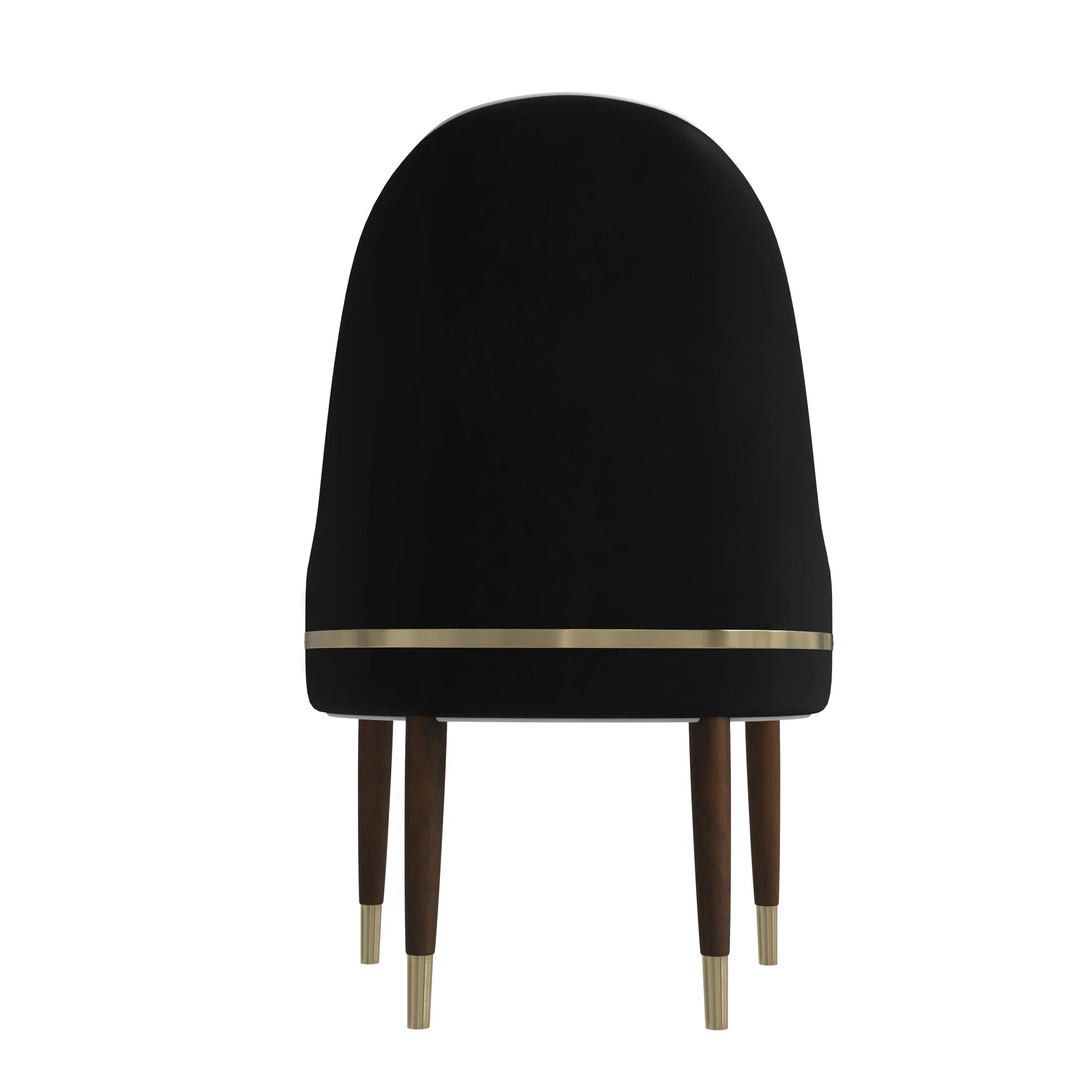 Elara Leather Dining Chair with Elegant Ripple Back and Gold Accents in Rubberwood - Elax Furniture